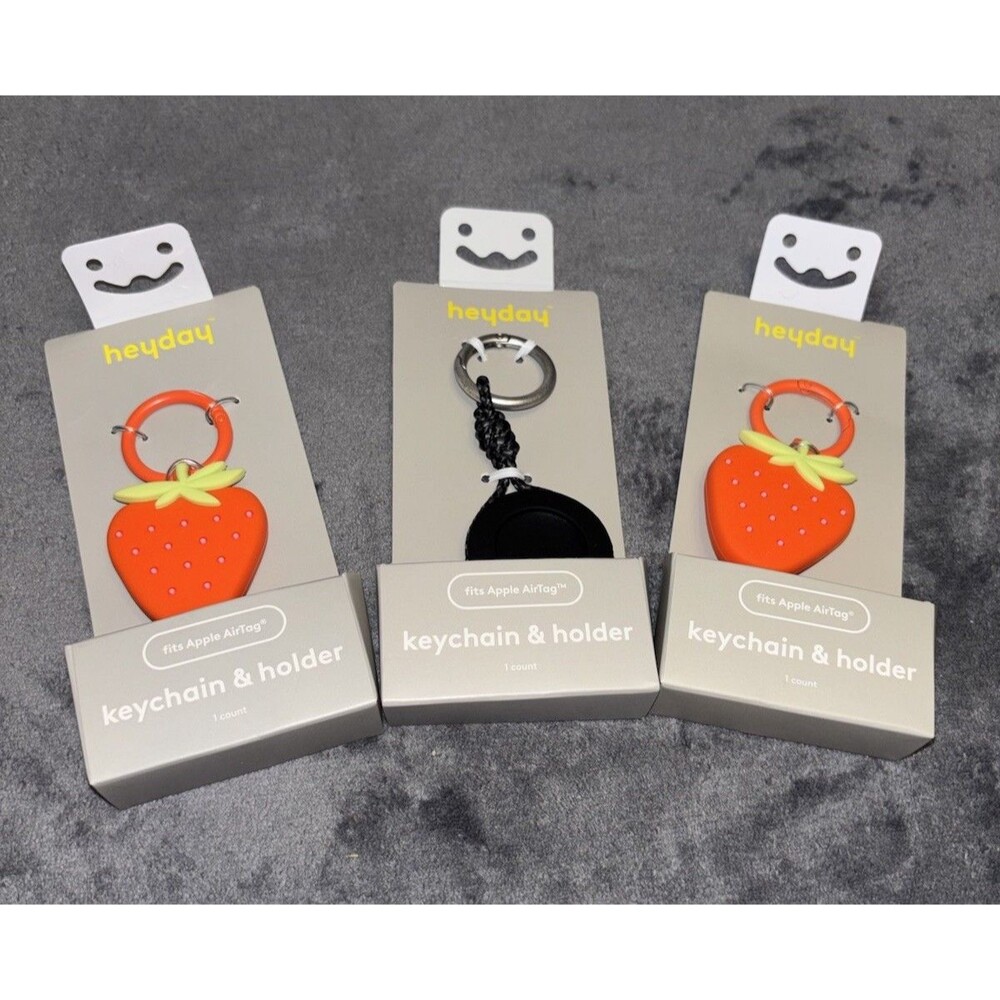 Heyday Keychain And Holder For Apple AirTag Lot Of 3 New